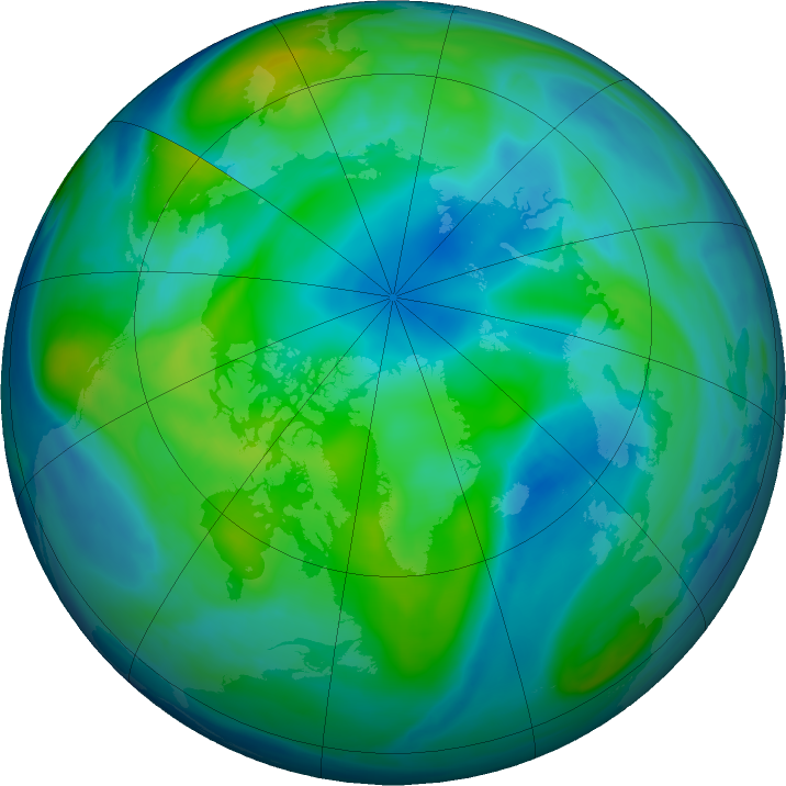Arctic ozone map for 05 November 2020